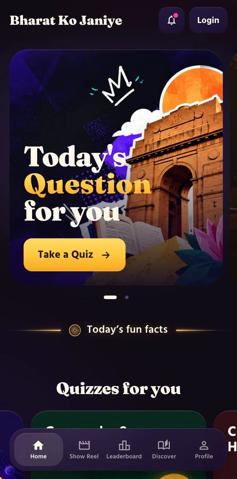 Home: today's question and quizzes for you